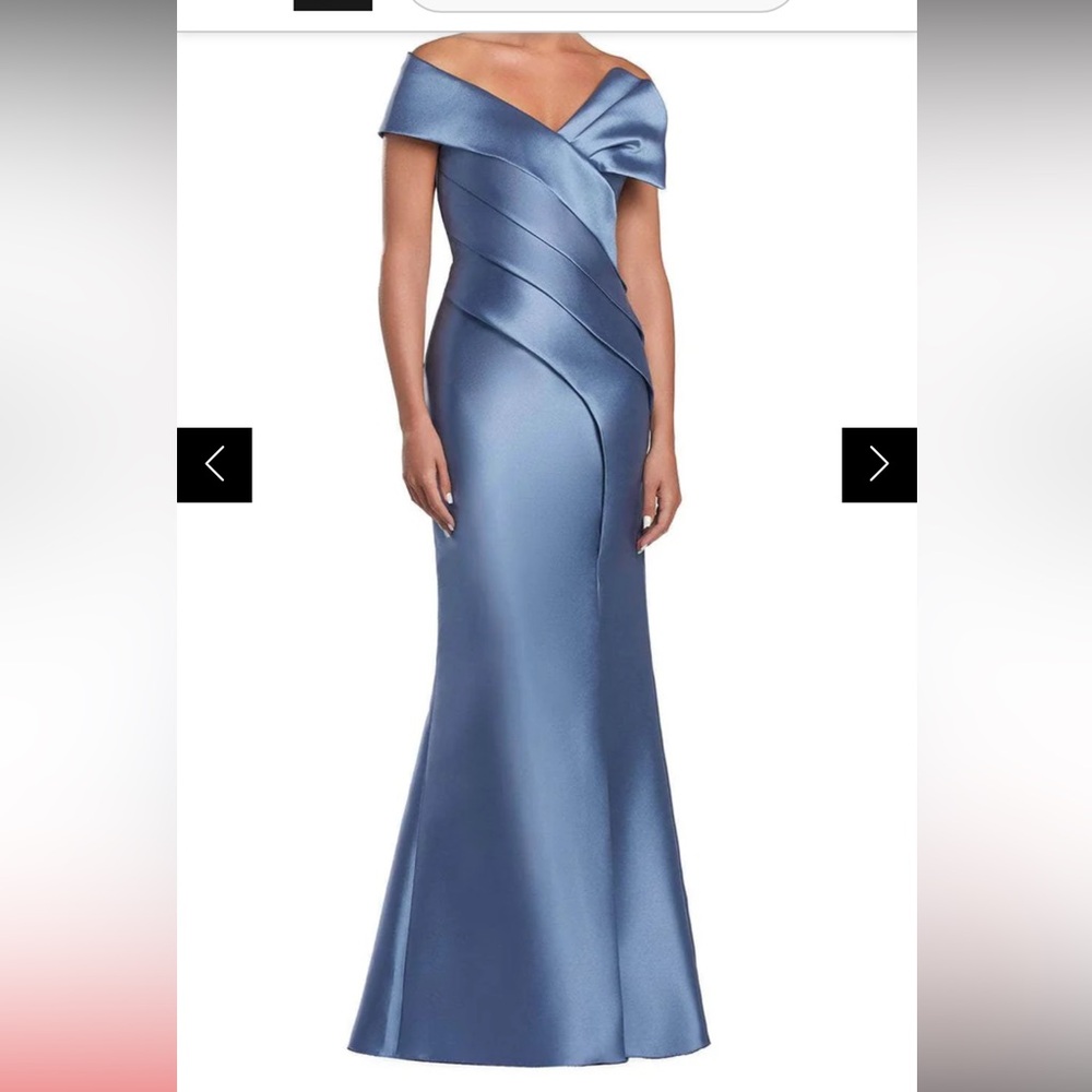 Elegant Blue Satin Wedding Dress